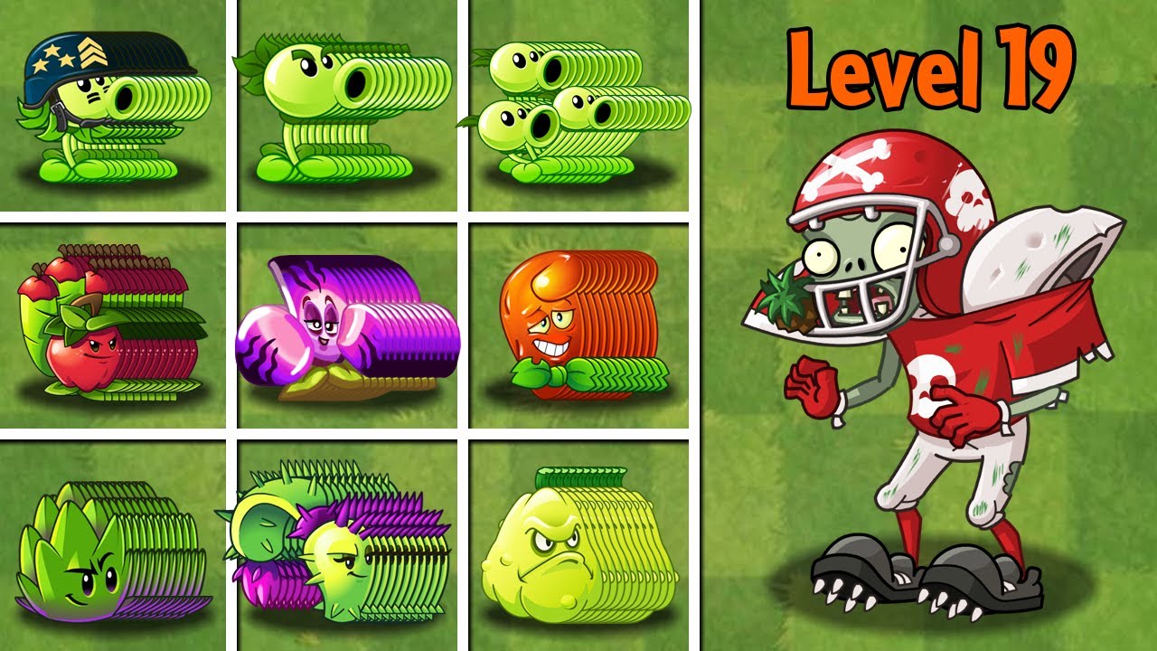 PVZ 2 Challenge - 100 Plants Vs All-Star Zombie Level 19 - Who Will Win?