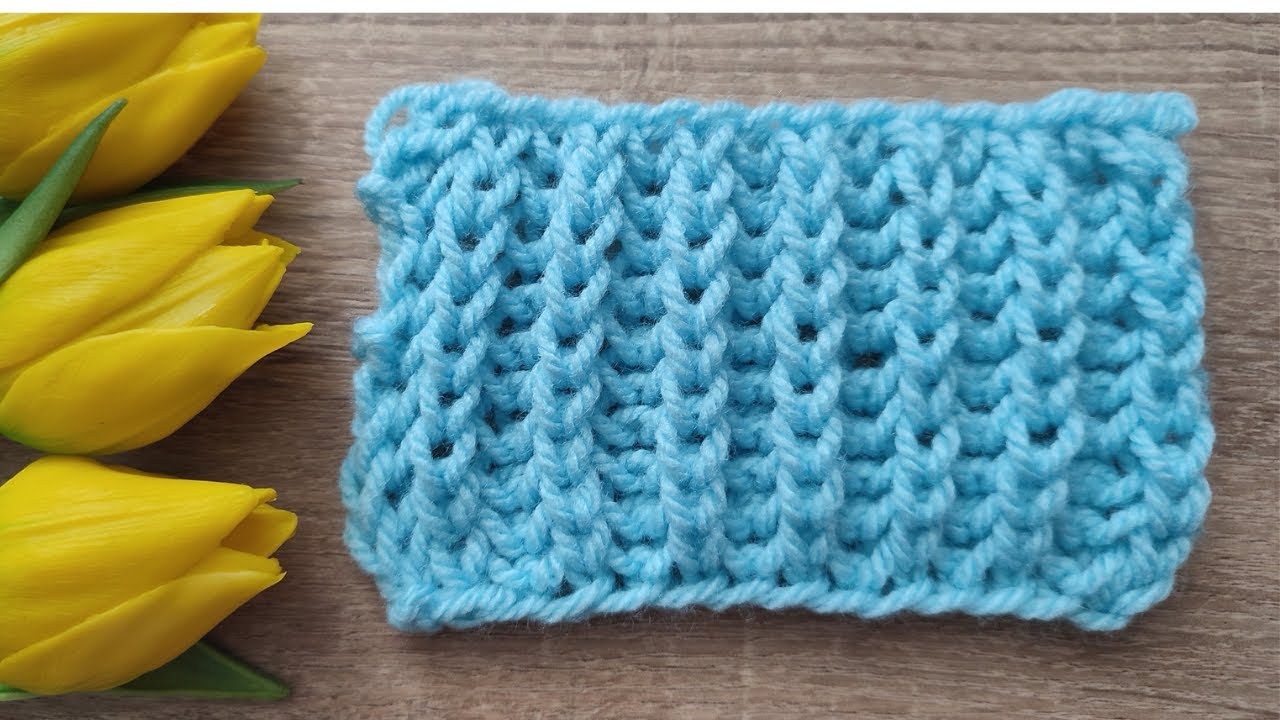 Английски ластик на две куки / Урок за начинаещи стъпка по стъпка/English rib / Knit Brioche stitch