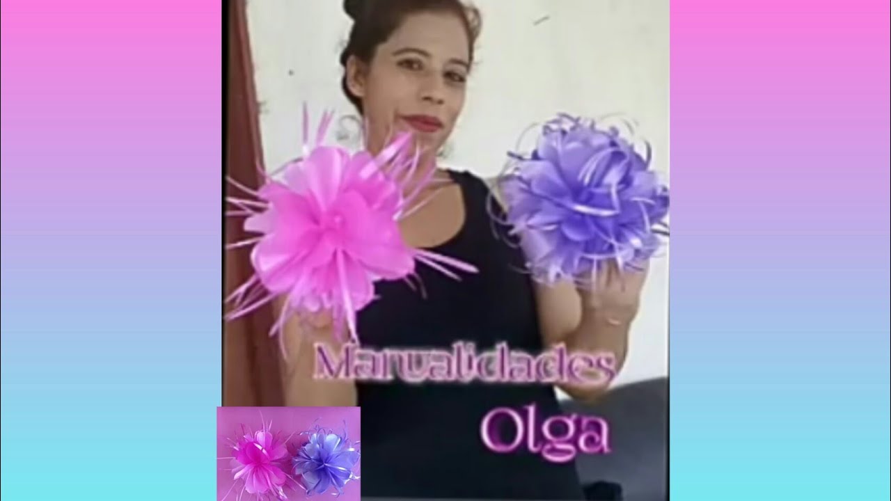 Flor hecha con listón celosa