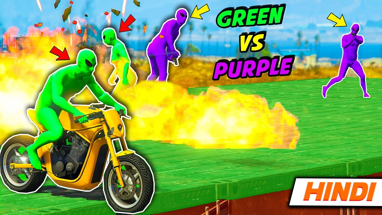 Green Gang vs Purple Gang War 😲 | GTA 5 Online Hindi Funny Moments | Saxisam