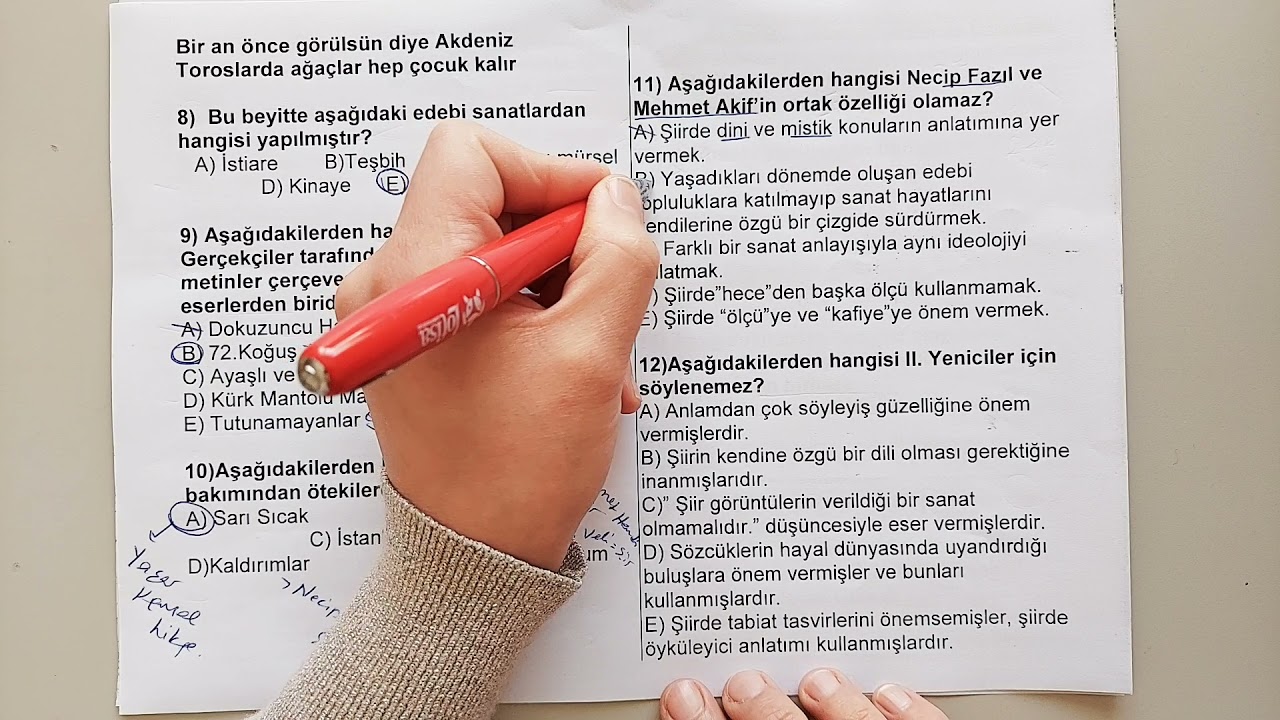 HÜLYA HOCA İLE EDEBİYAT 12. SINIF 🌟🌟🌟 2. DÖNEM 1. YAZILI SORULARI ÇÖZÜMÜ
