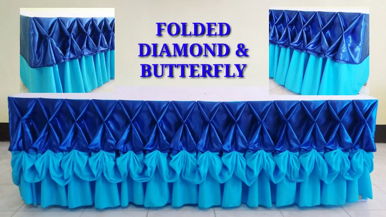LARGE DIAMOND w/ BUTTERFLY Design | Folded | Table skirting
