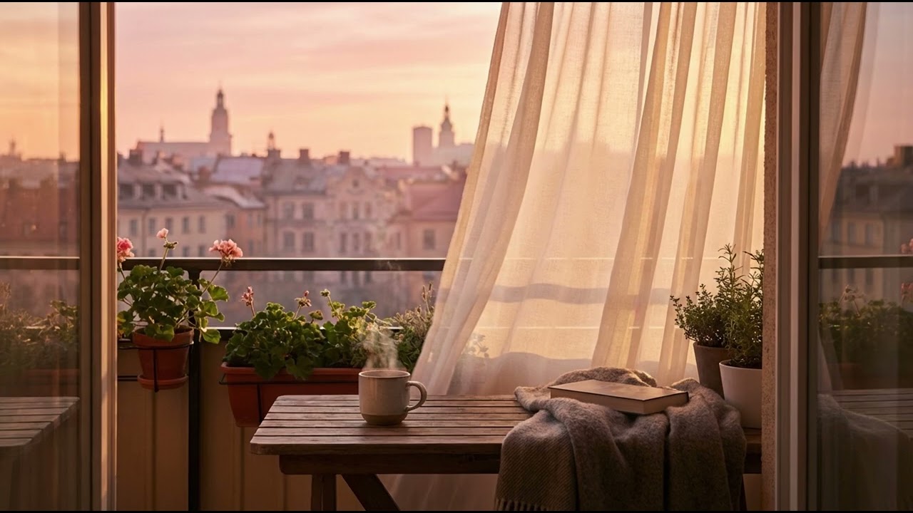 Relaxing Morning Music with Warm Sunrise Ambience 🌼 Calm Piano for Stress Relief