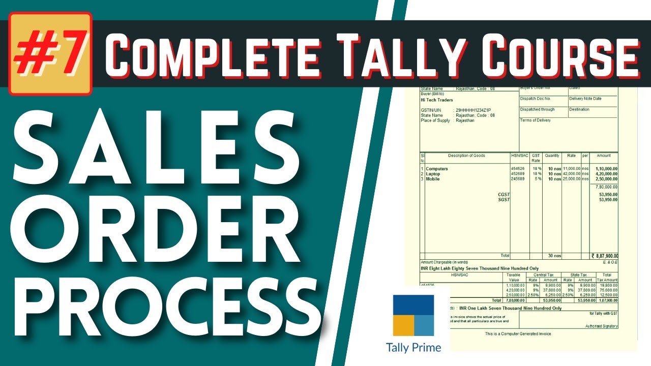 #7 Tally Prime//Sales Order Process//Sales Order//Delievery Note//Rejection in//Sales Invoice//2021