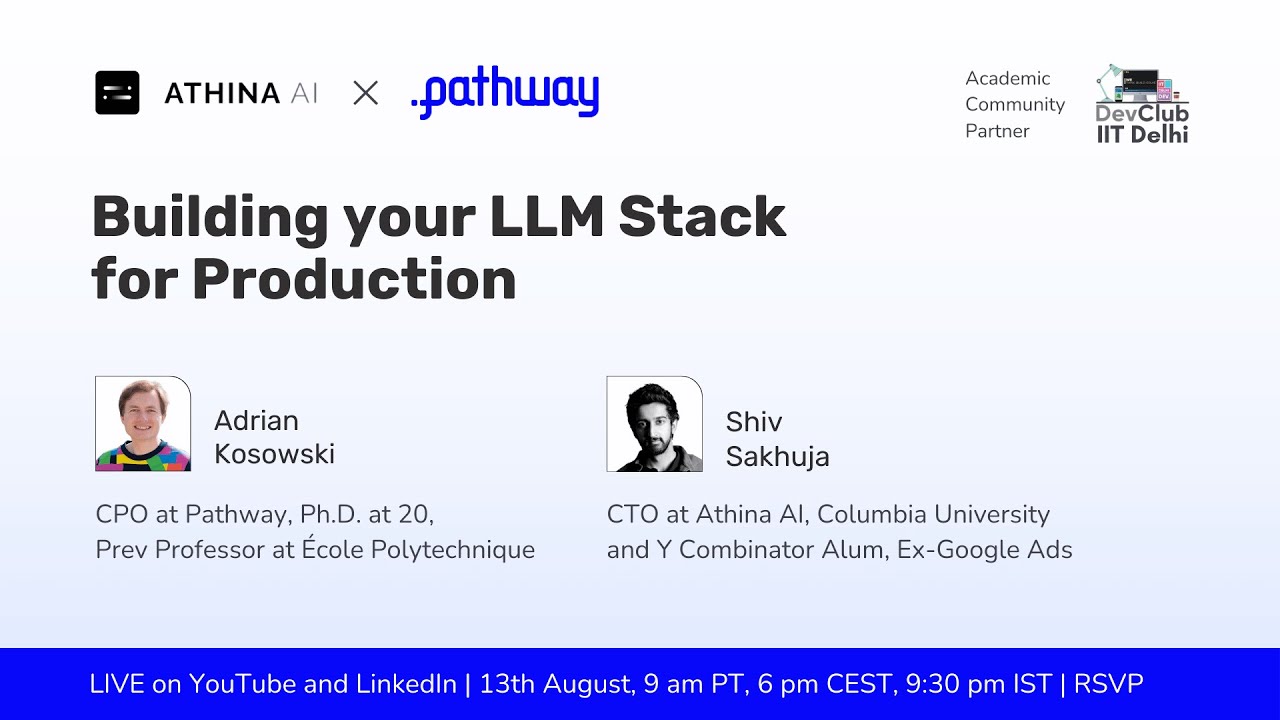 Building Your LLM Stack for Production | Athina AI x Pathway