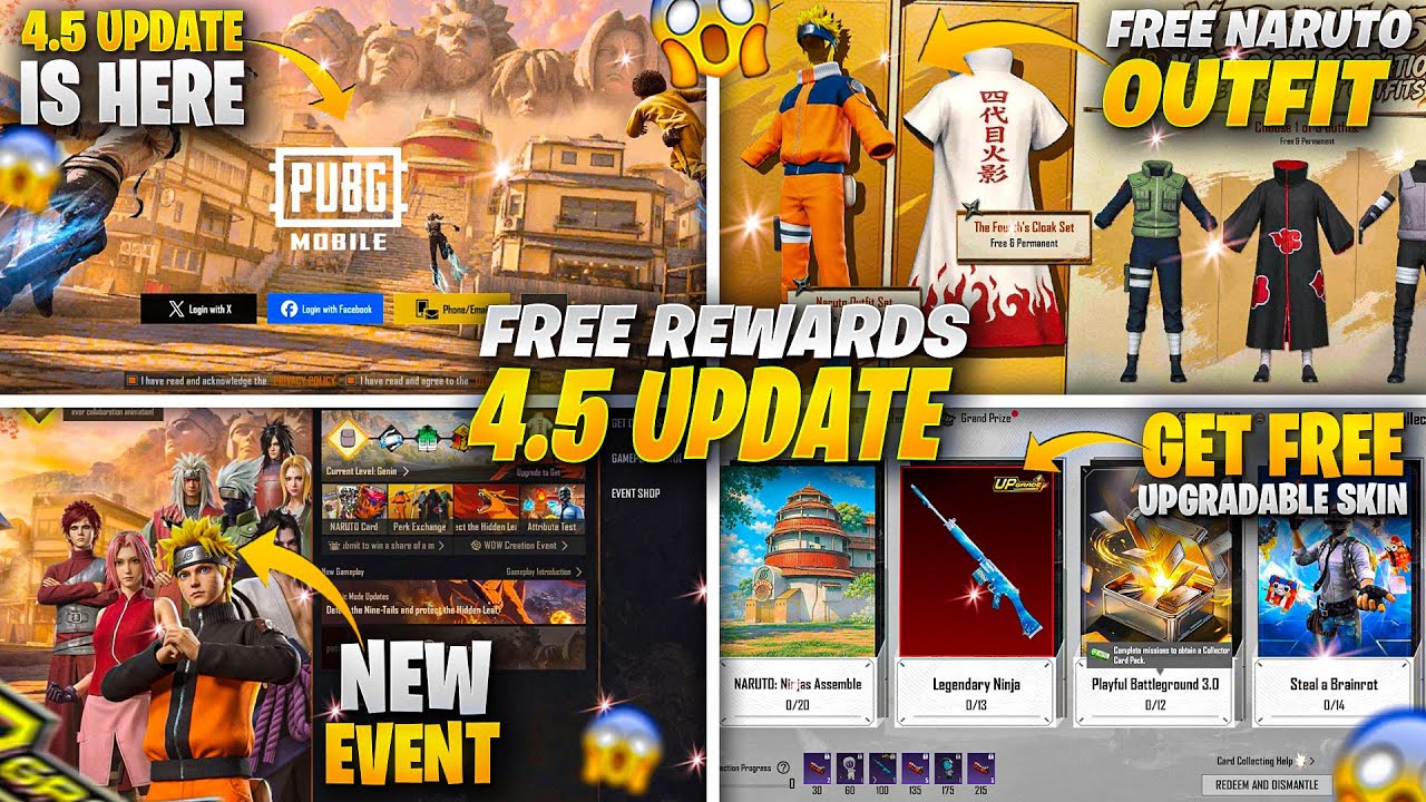 4.5 Update Free Rewards For Everyone | Free Upgradable Skin Free mini Materials | PUBGM 