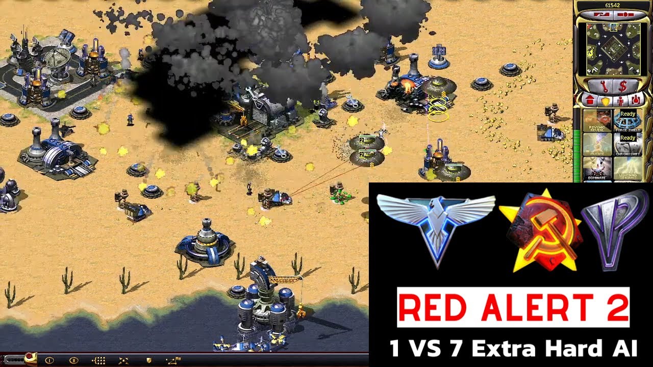 Red Alert 2 Yuri's Revenge | 1 Yuri vs 7 Allied | 🌿Parker Lindquist map