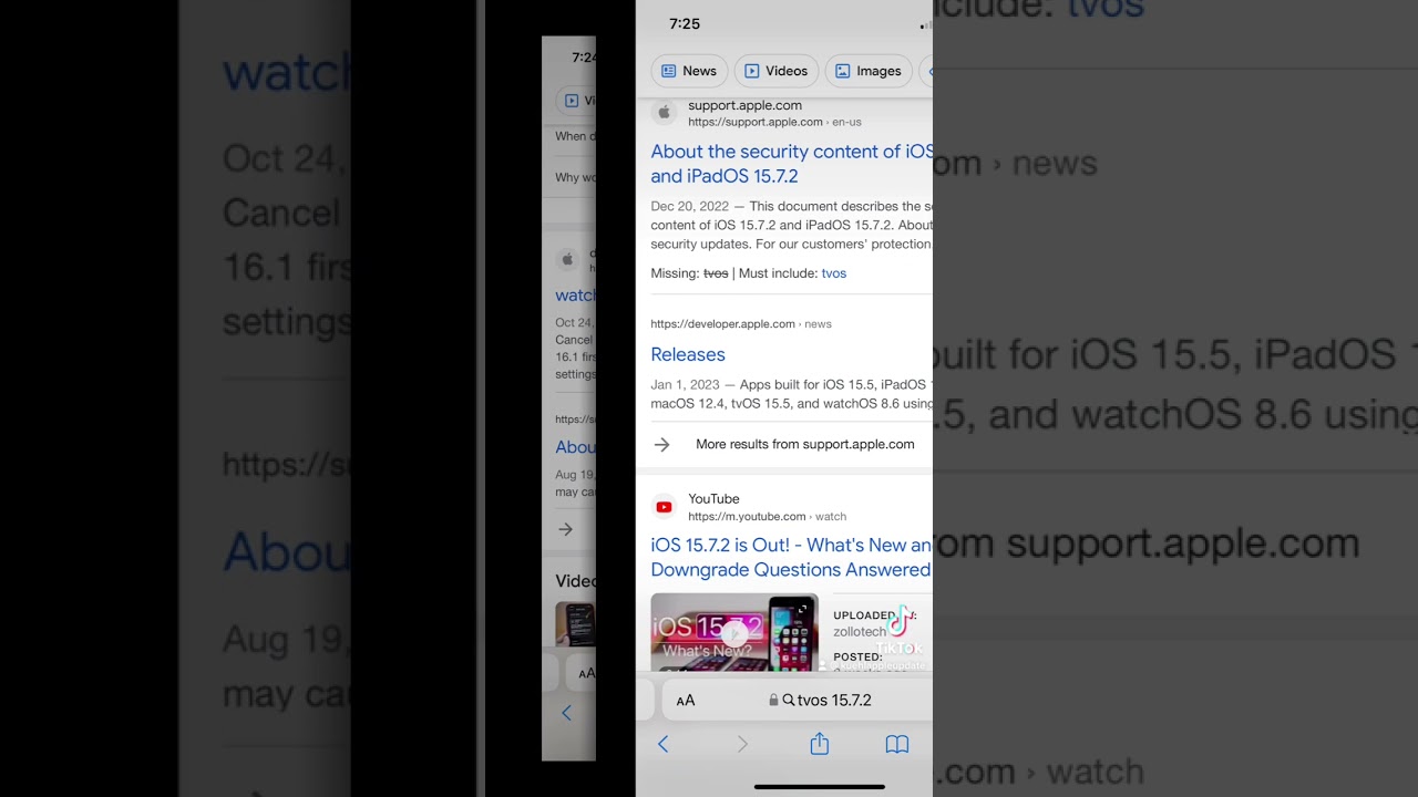 iOS 15.7.2 iPad OS 15.7.2 macOS 12.6.2 watchOS 8.7.1 is available now