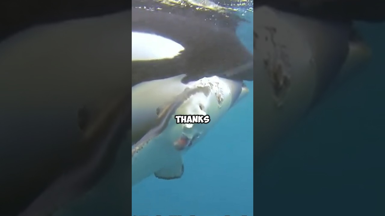 Killer whale turn to humans to free their mother. #animals #warm #save #healing #shorts #shortvideo