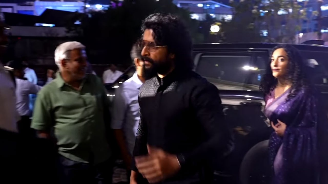 Natural Star Nani & Anjana at Virosh Wedding Reception | Rashmika | Vijay Devarakonda | TV5 News