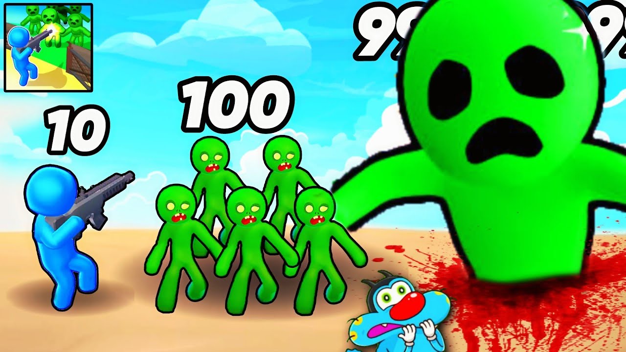 EVOLUTION OF BATTLE WITH ZOMBIES, MAXIMUM LEVEL!  |  Zombie Apocalypse (ft. Oggy)
