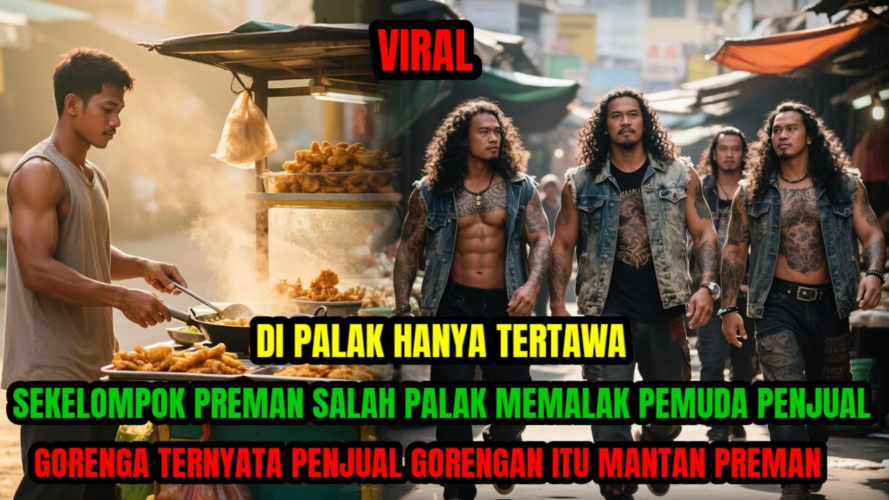 VIRAL❗DI PALAK HANYA TERTAWA SEKELOMPOK PREMAN SALAH PALAK  PENJUAL GORENGAN ITU MANTAN PREMAN 