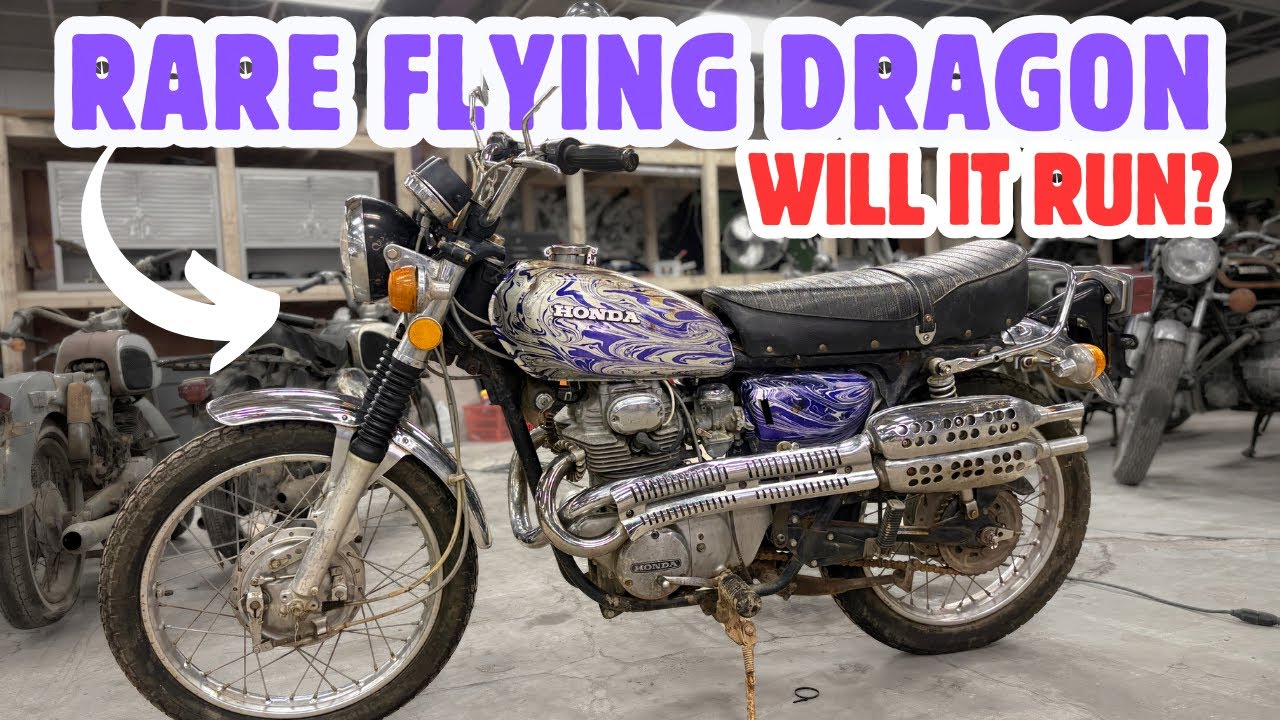 Настоящая находка из сарая: редкий мотоцикл Honda Flying Dragon оживает спустя 40 лет.