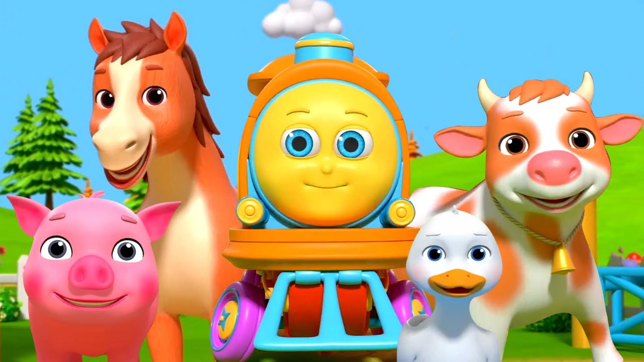 Old Macdonald Had A Farm Nursery Rhyme And Kids Song - Huffy Puffy Train