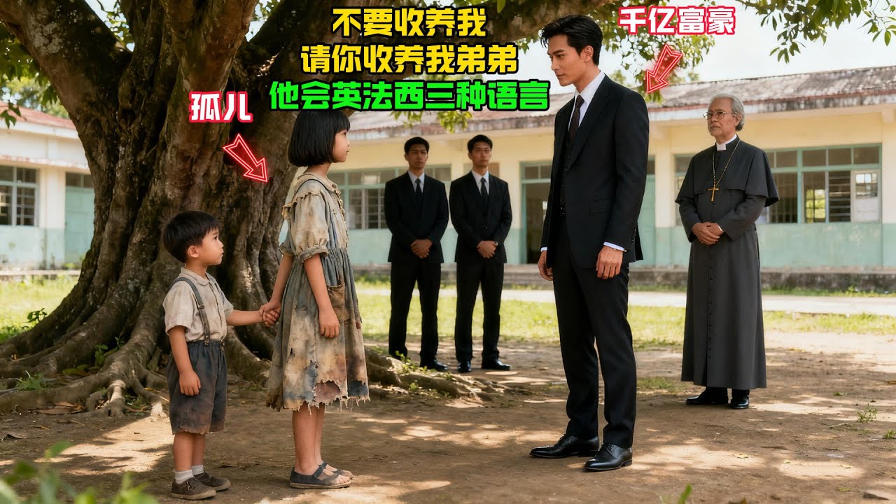 “不要收養我，請你收養我弟弟，他會英法西三種語言！”女孩對想收養她的千億富豪説，他看着女孩的眼睛，做了個震驚所有人的舉動！#感人故事 #感人壹幕 #故事分享