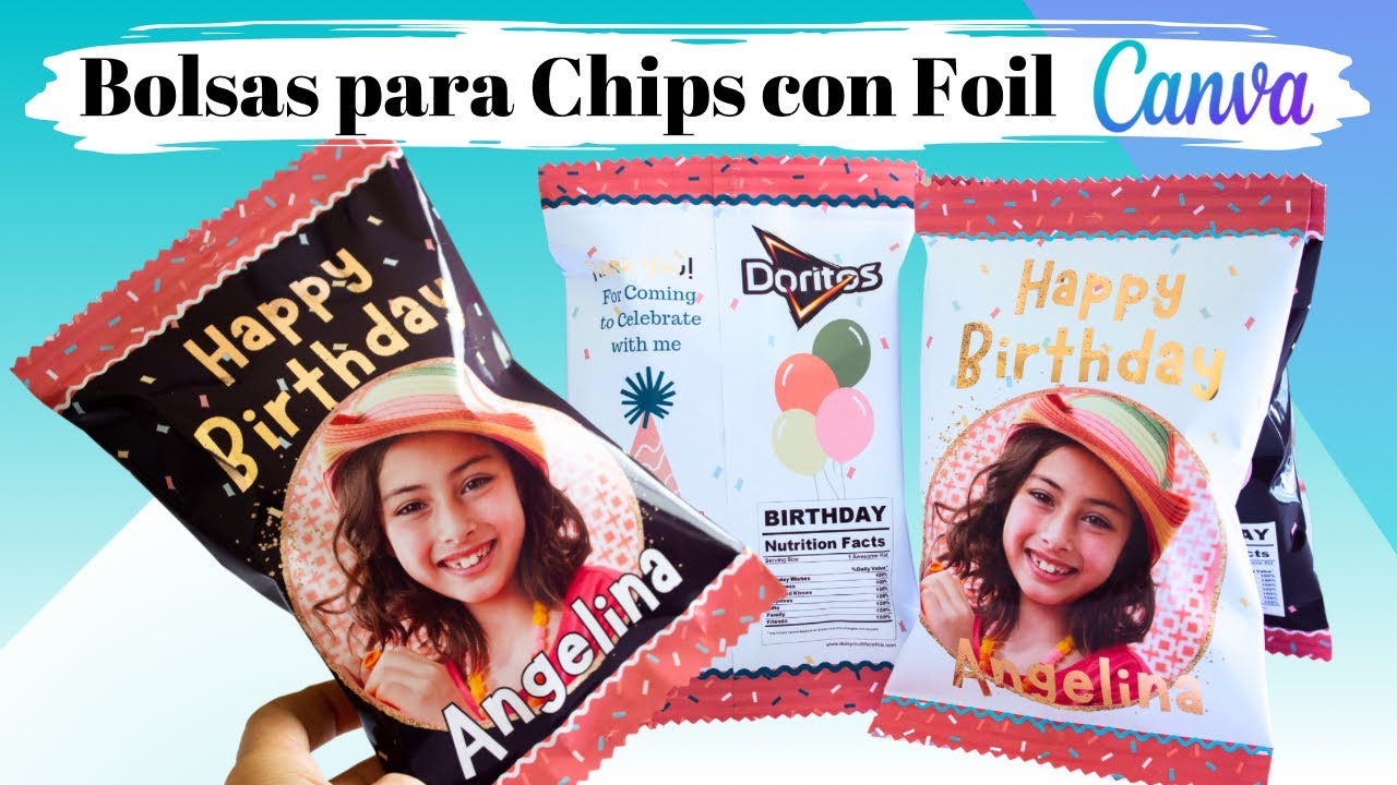 Como Hacer Bolsas para Chips con Foil y Canva | DIY Bolsas para Chips con Foil y Plantilla GRATIS
