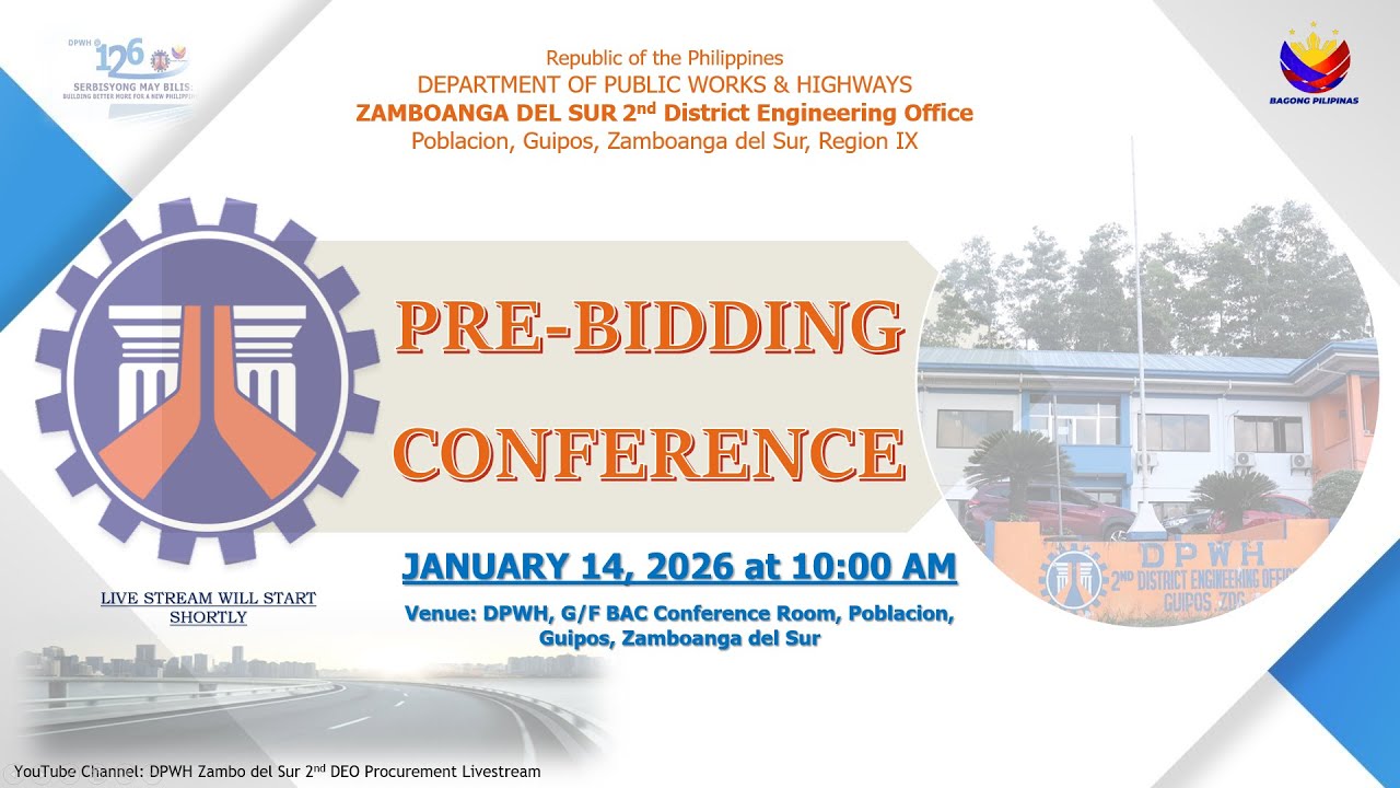 Procurement Livestream for DPWH Zamboanga del Sur 2nd DEO on January 14, 2026