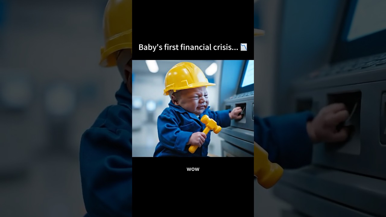 We gave him an old ATM receipt to play with... we did not expect this😂 #viral #shorts #bank #baby