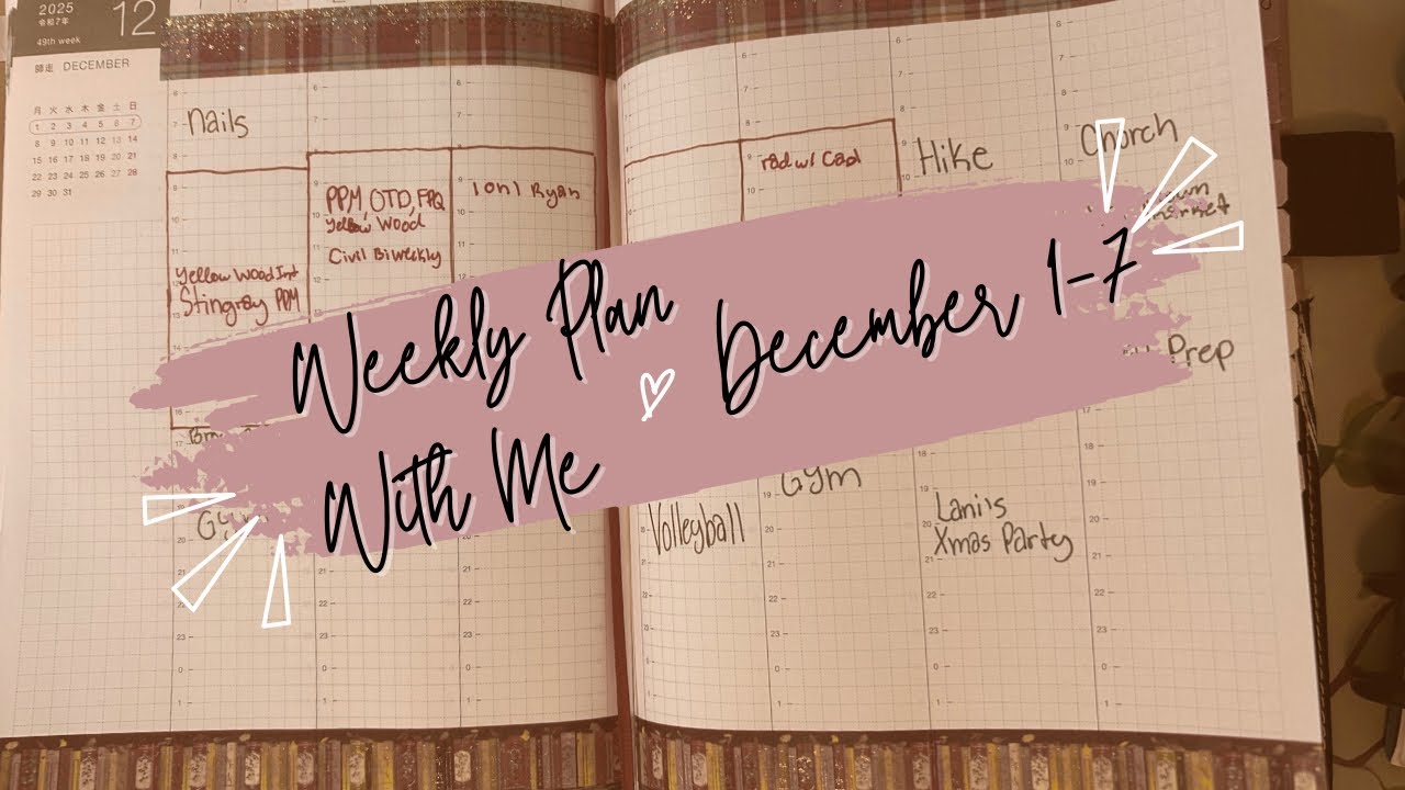 Weekly plan with me Dec 1-7 | Hobonichi Cousin 
