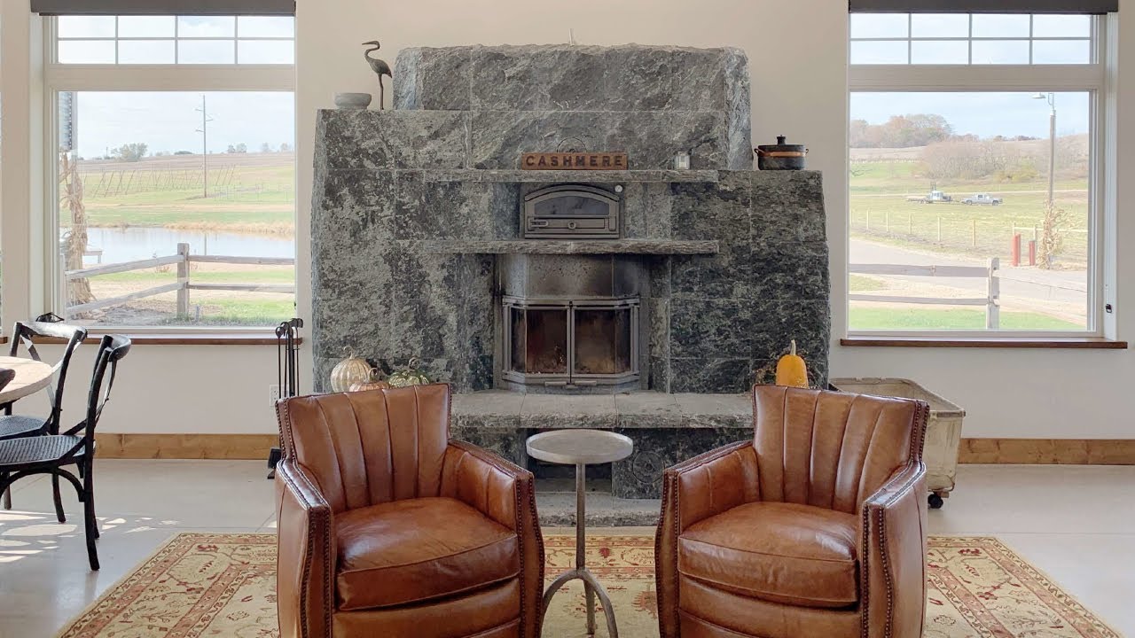 Tulikivi boulder at Four Winds Farm, Wisconsin