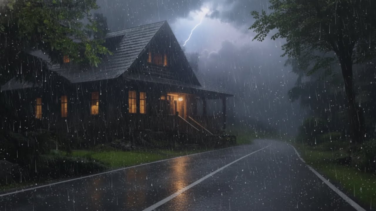 Rain Sounds for Sleeping 😴 Heavy Rain & Relaxing Thunderstorm for Deep Sleep & Relaxation all Night