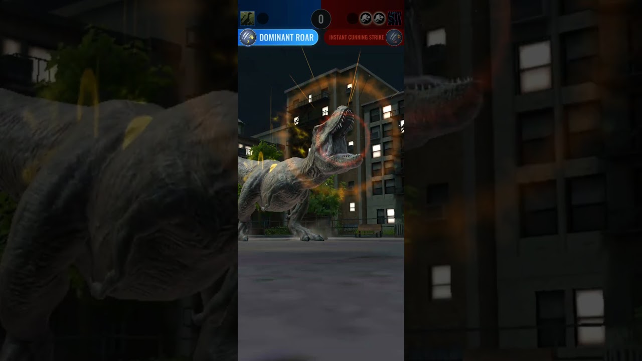 Rexy vs Deinomimus.  R.I.P Rexy. Jurassic world Alive