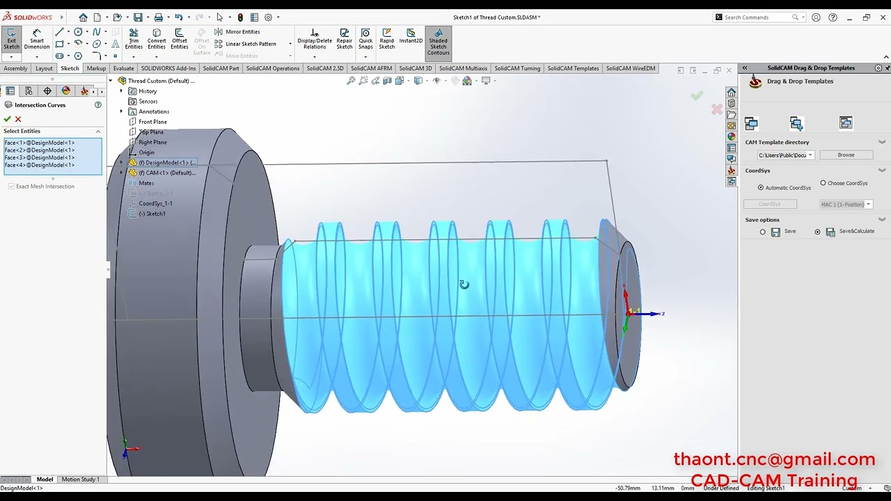 Solidcam Turning Thread Custom