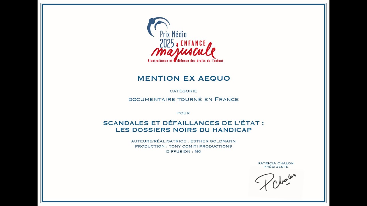 Prix M&eacute;dia Enfance Majuscule 2025 : Mention Docu France pour 