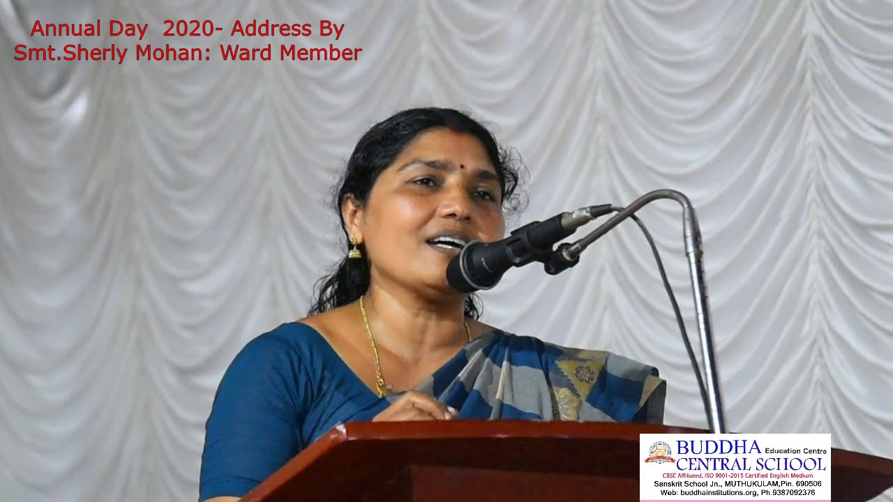 Speech by Smt. Sherly Mohan - Ward member, Muthukulam - Glimpses of Annual Day Program