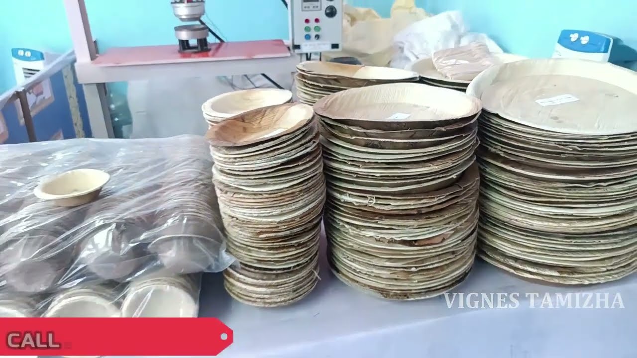 பாக்கு மட்டை தட்டு / Areca leaf plate making machine / Areca leaf plate business / Vignes Tamizha