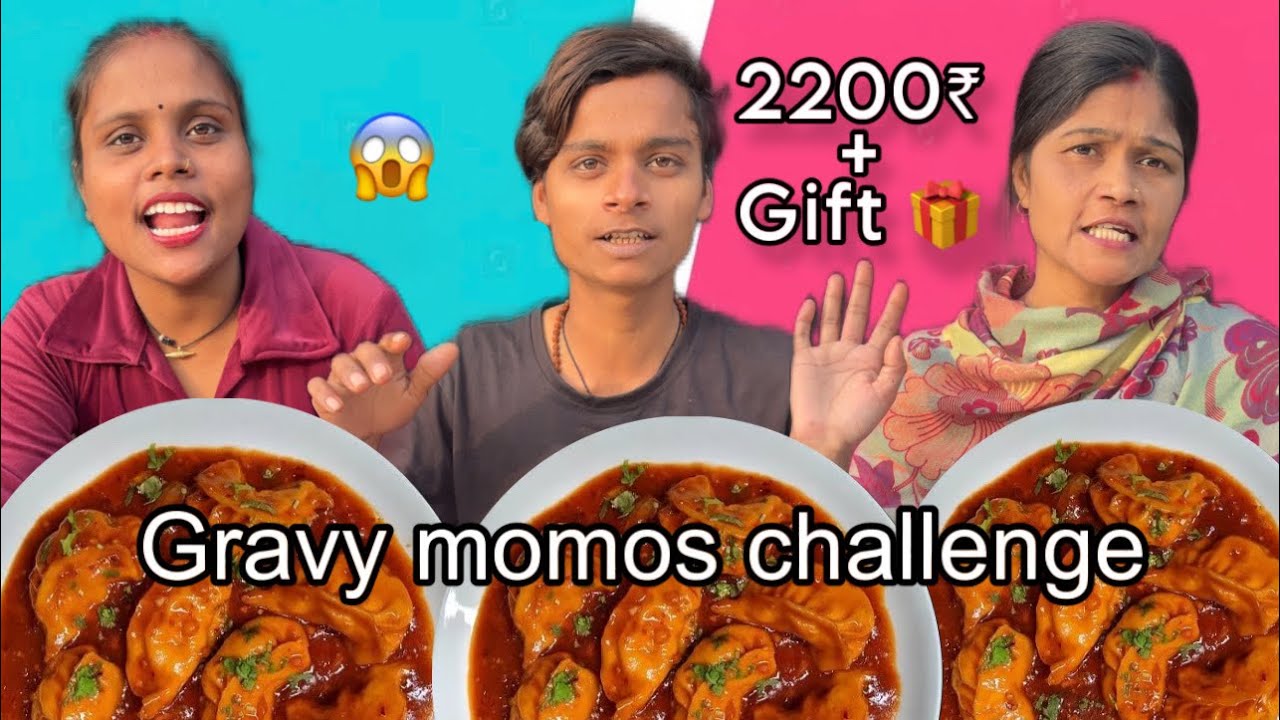 Momos Challenge | 1 Minute Me Full Plate Spicy🔥🌶️ Gravy Momos Khao 2200₹ Cash & Iron 🎁 le jao 🎁🎁