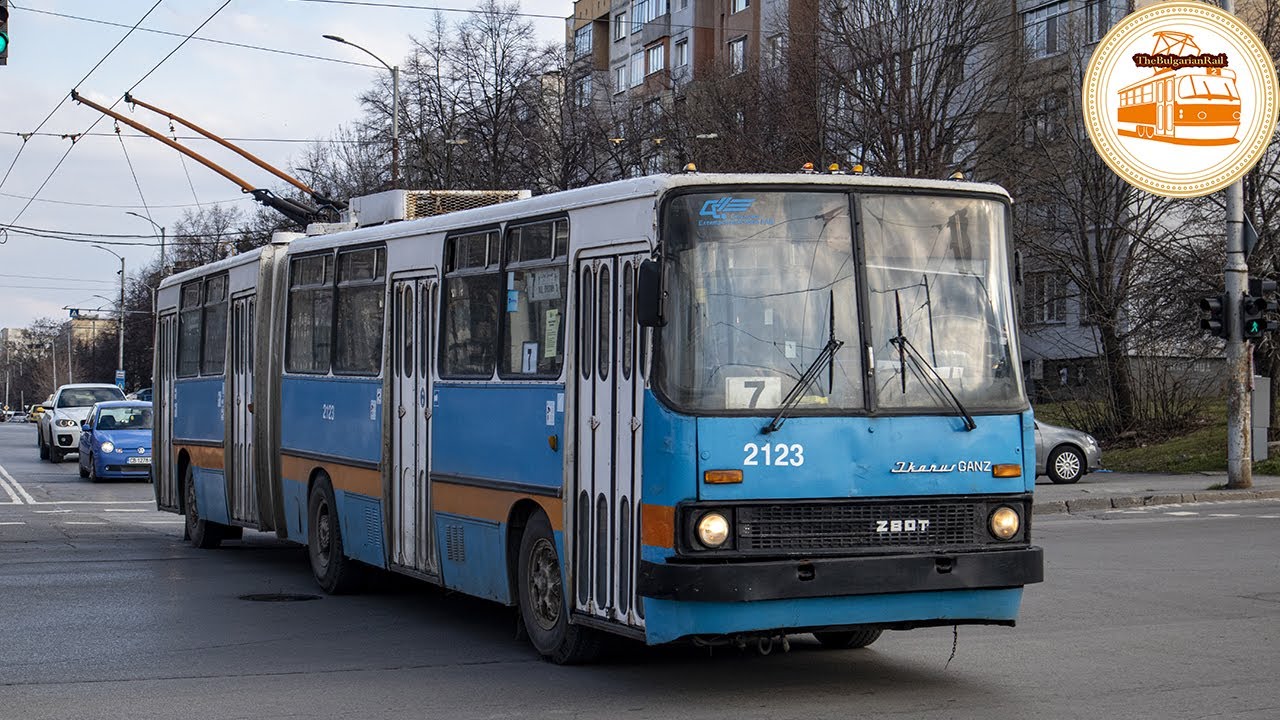 Sofia Trolleybuses | A ride on super loud Ikarus 280.92T GANZ #2123