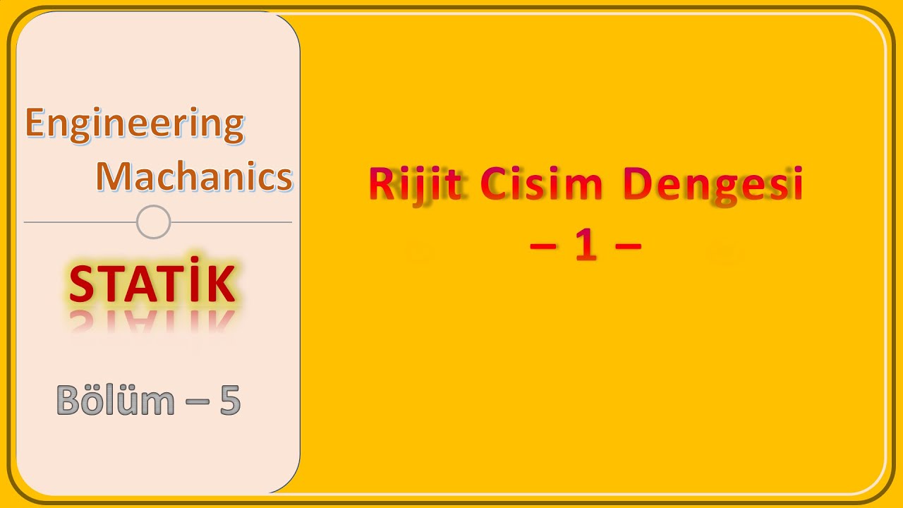 Statik: Rijit Cisim Dengesi | Denge Koşulları
