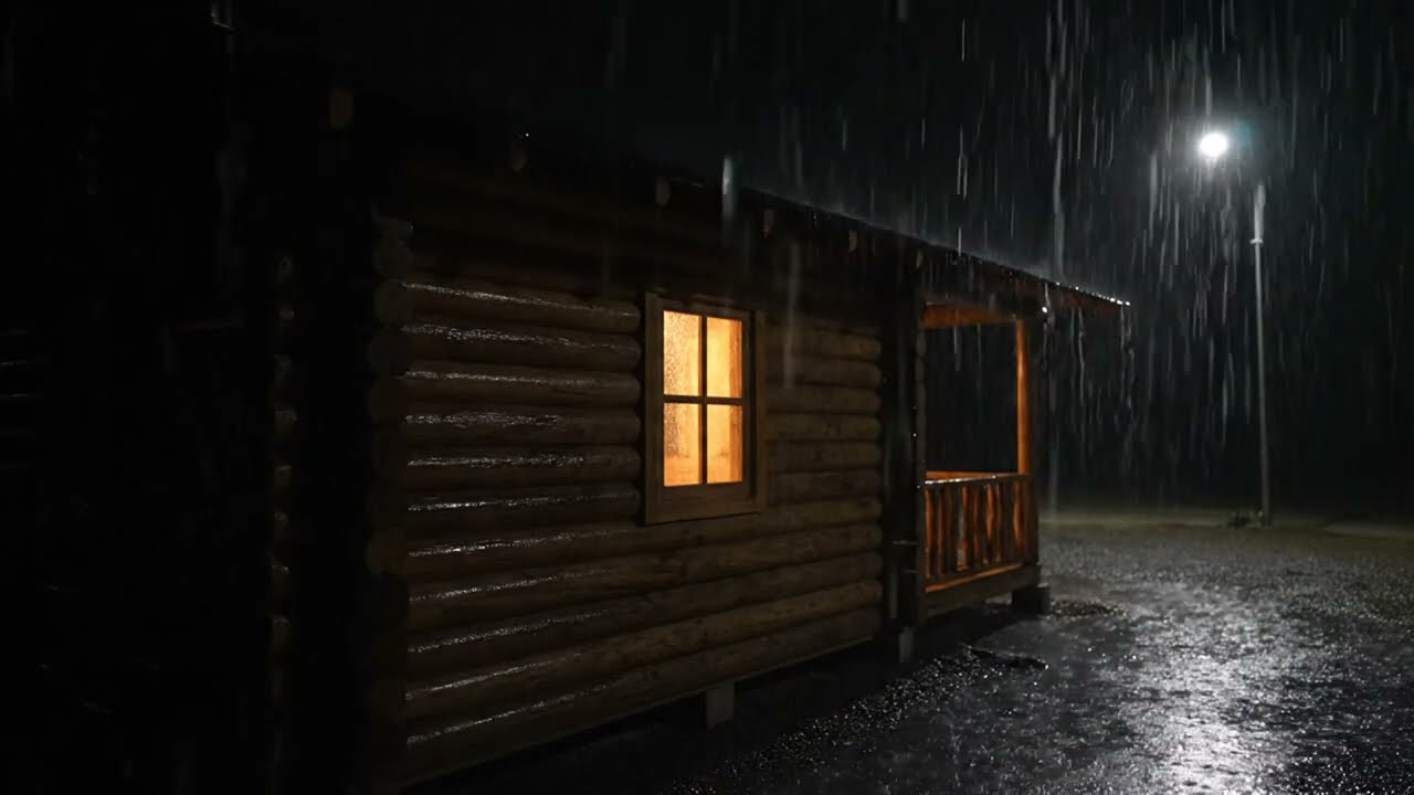 ASMR Better Night Rain Sound on Cozy Cabin for Sleeping and Insomnia