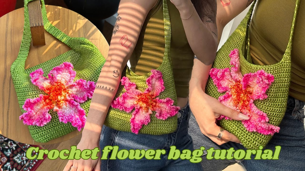 Crochet flower bag tutorial