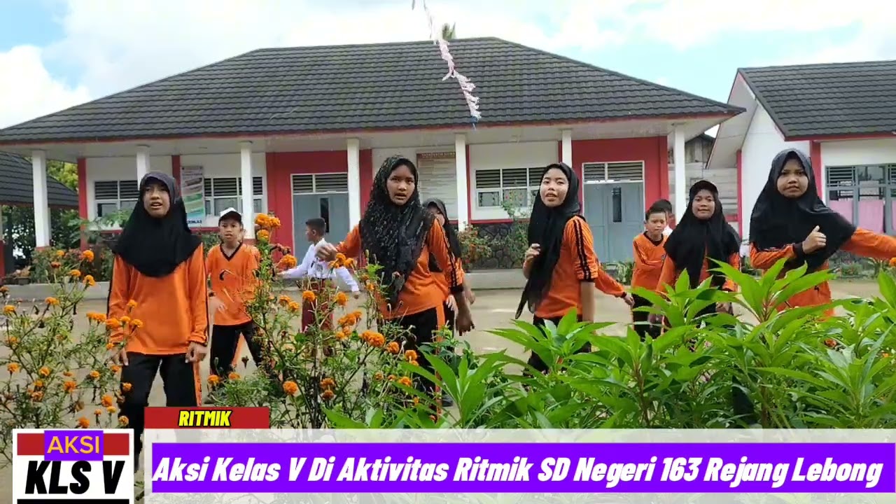 Aksi Kelas V SD Negeri 163 Rejang Lebong.Di Aktivitas Ritmik 
