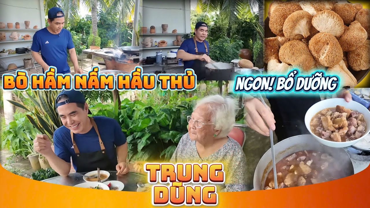 Trung Dũng | Nấu Món Bò Hầm Nấm Hầu Thủ Ăn Cơm Chiều Cùng Má Ngon Quá Xá !!!