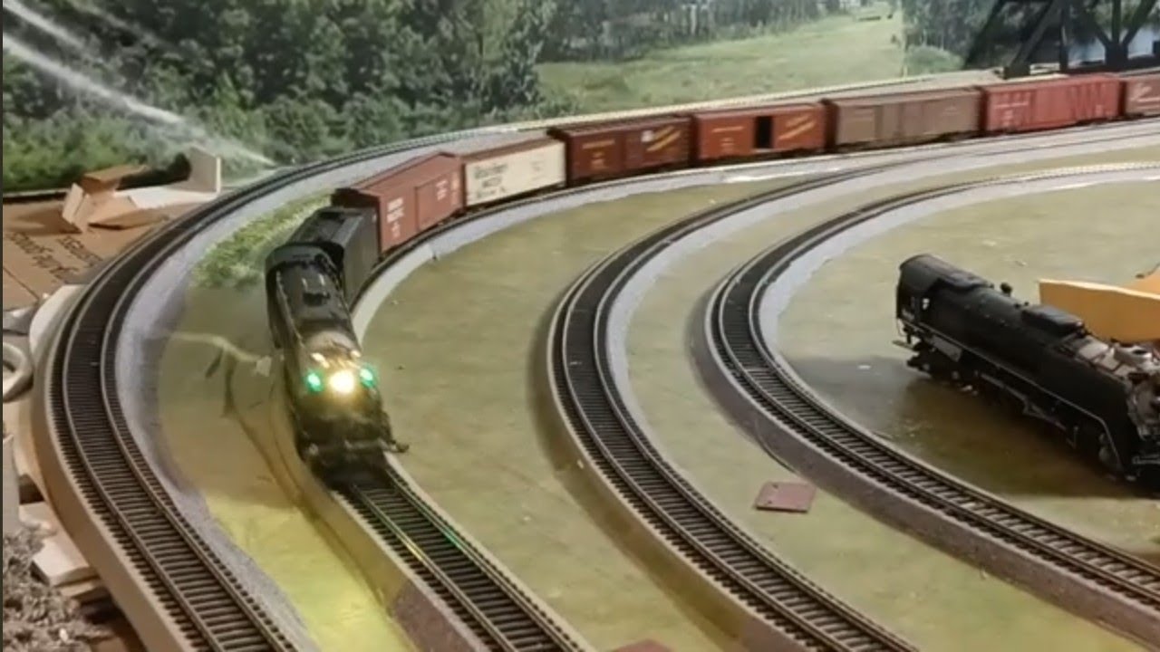 Ho scale home made 4 12 2 . U.P  swapped out transmission slower speed more pulling power 39 cars