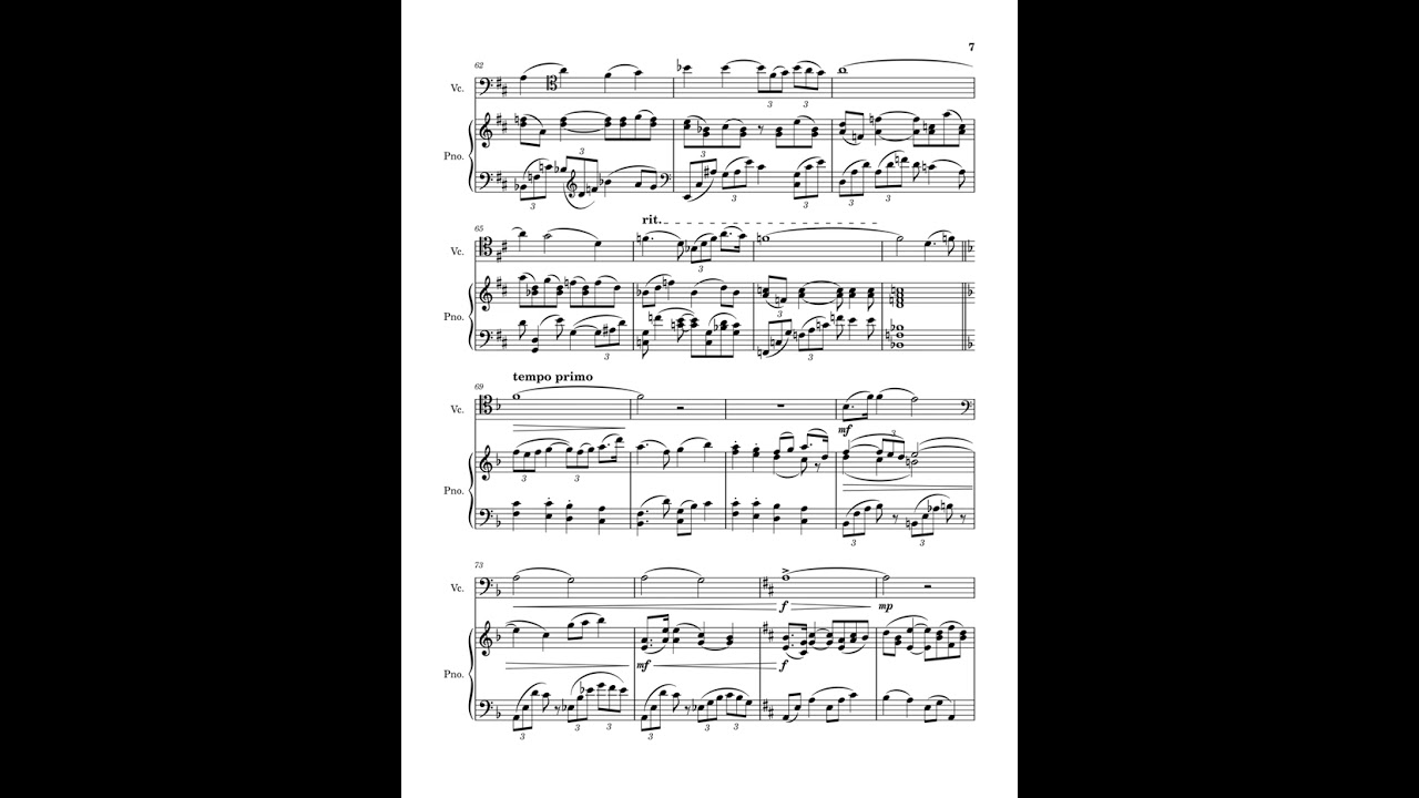 Prelude no. 2 for Cello and Piano