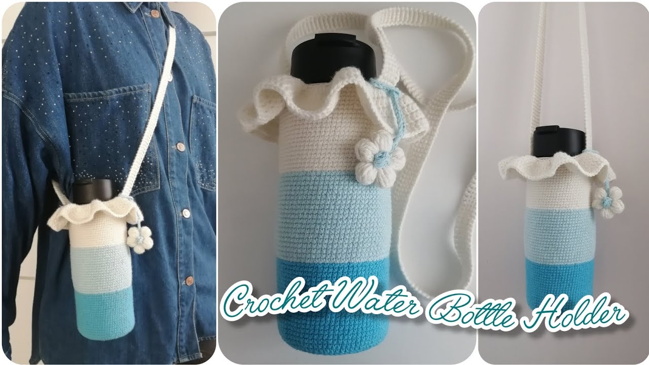 Crochet Water Bottle Holder Tutorial | How to crochet water bottle holder 