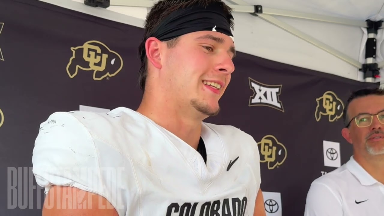 Colorado's new veteran tight end Zach Atkins ready to run out under the Folsom Field lights