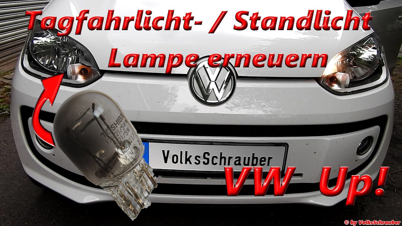 Tagfahrlichtlampe / Standlichtlampe beim VW Up! erneuern, Lampe Birne tauschen Seat Mii Skoda Citigo