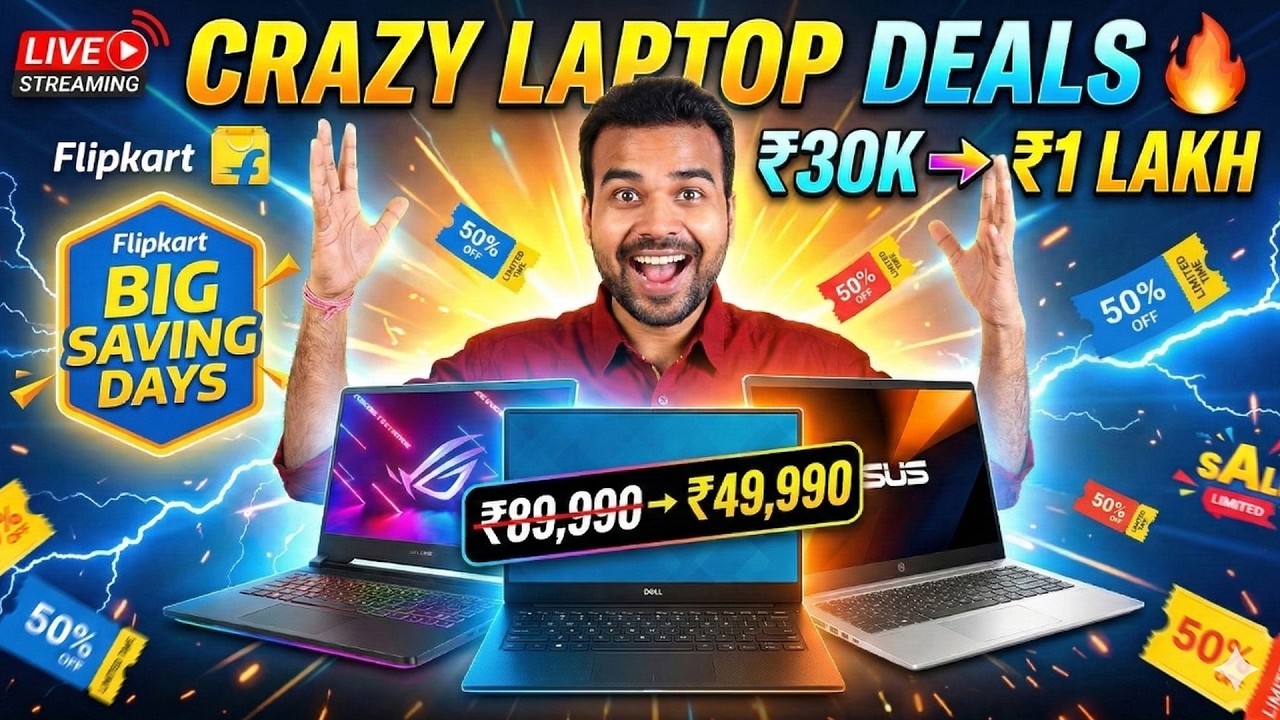 🔴 LIVE SALE | Biggest Laptop Deals | Flipkart Big Saving Days 🔥