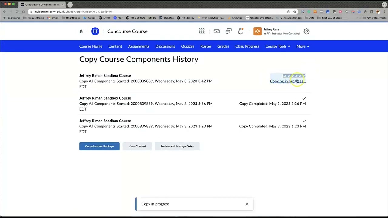How to Copy From One Brightspace Course to Another