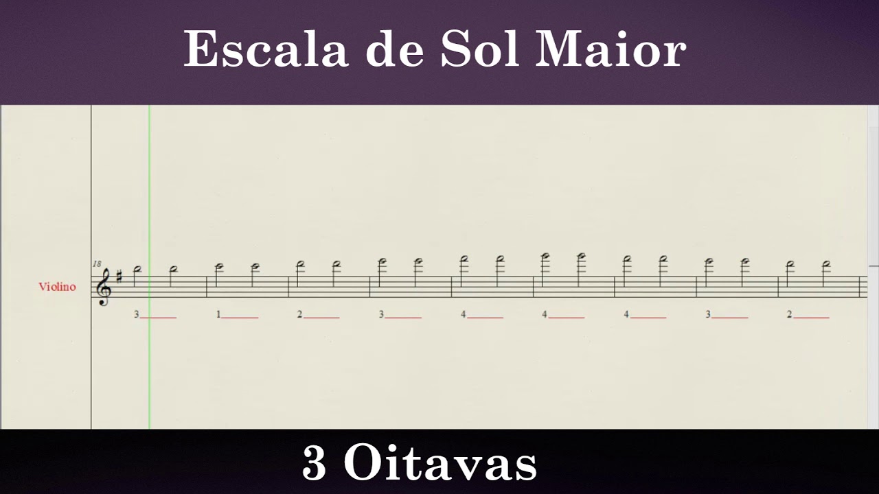 Escala de Sol Maior / Scale in G Major - VIOLINO - I 3 OITAVAS I