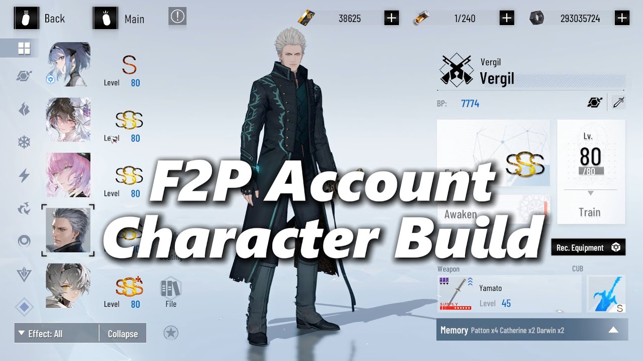 PGR X DMC 5 Vergil Build SSS Rank Fate Banner F2P Account #pgr #dmc5 #vergil #f2p