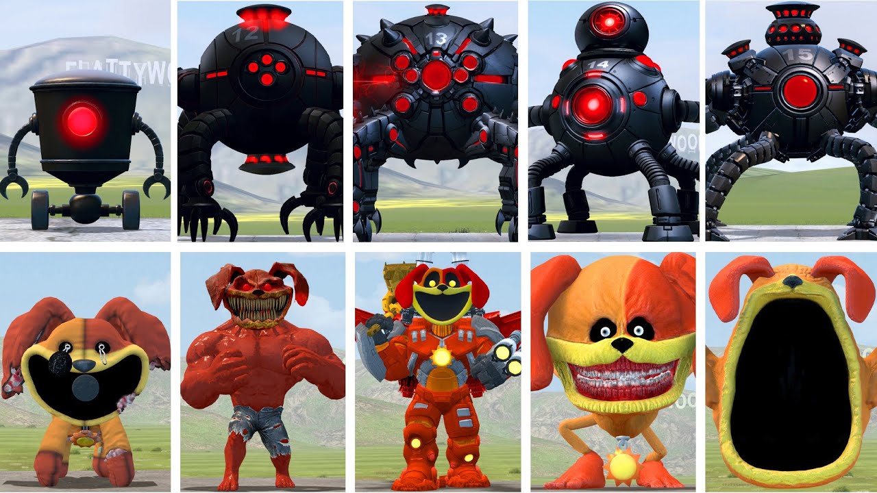 EVOLUTION OF OMNIDROID V.X15 From Roblox Omnidroids Test VS DOGDAY POPPY PLAYTIME 5 in Garry's Mod