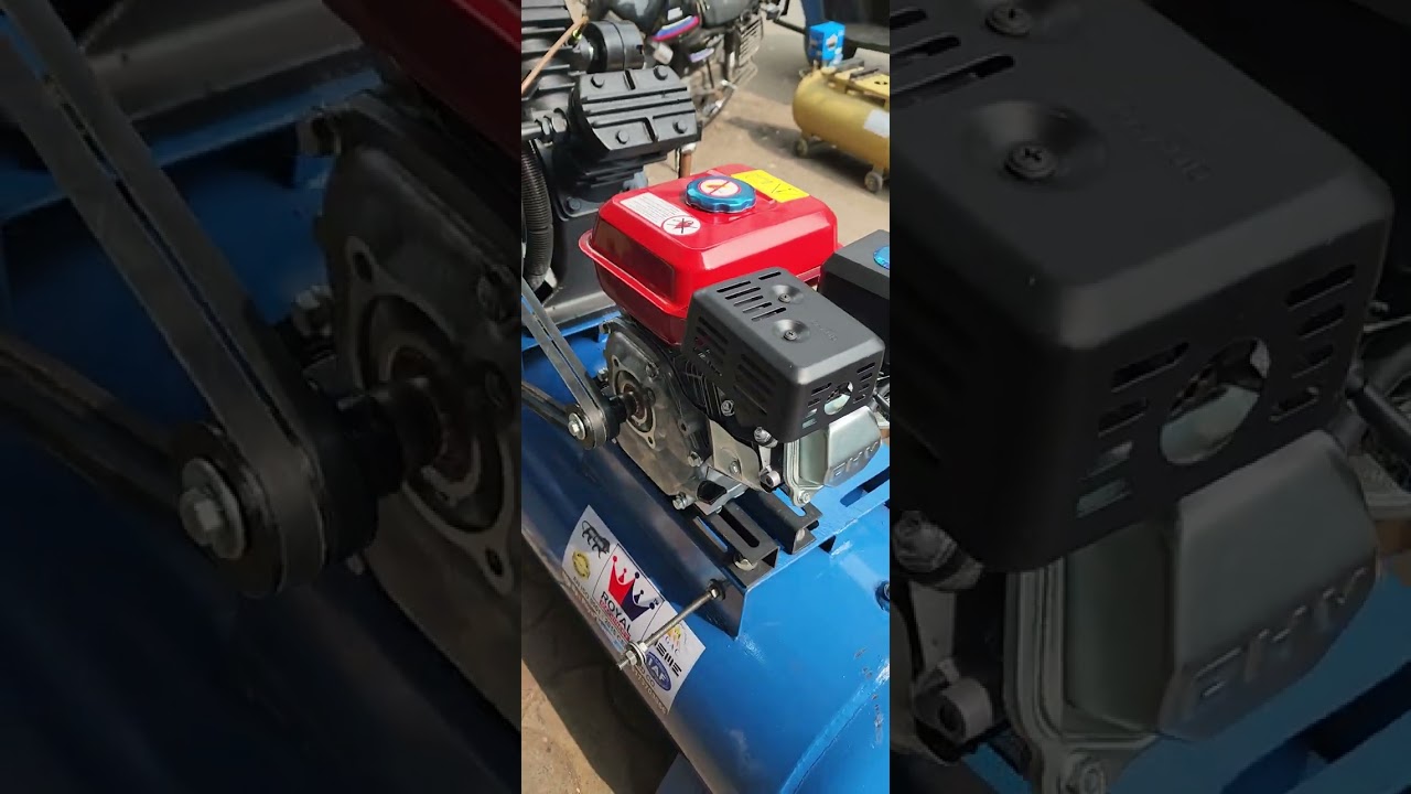 5 HP DOUBLE PISTON AIR COMPRESSOR💥7.5 HP PETROL ENGINE💥300 LTR AIR TANK💥📞☎️9173703966☎️📞👑ROYAL👑