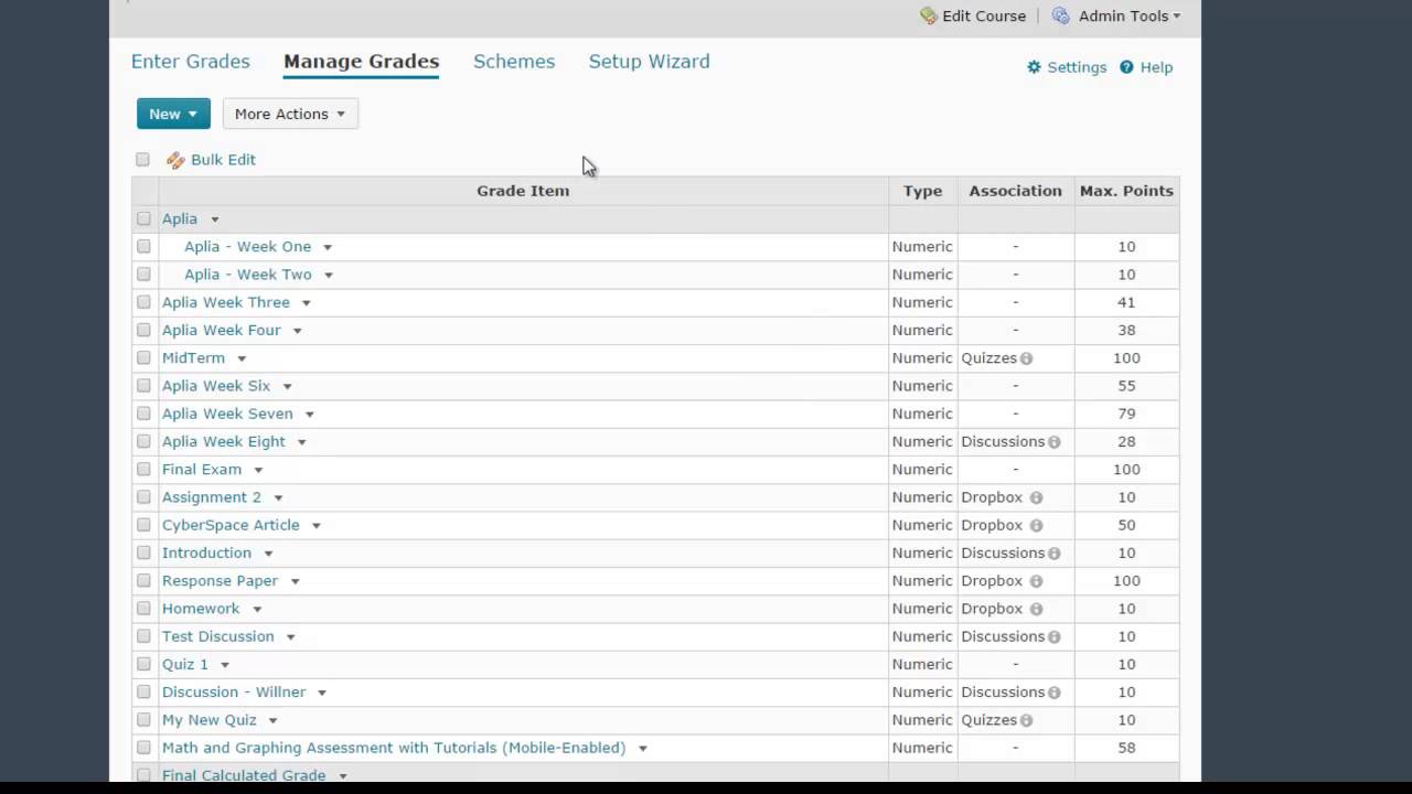 Using Adjusted Final Grades (D2L 10.3)