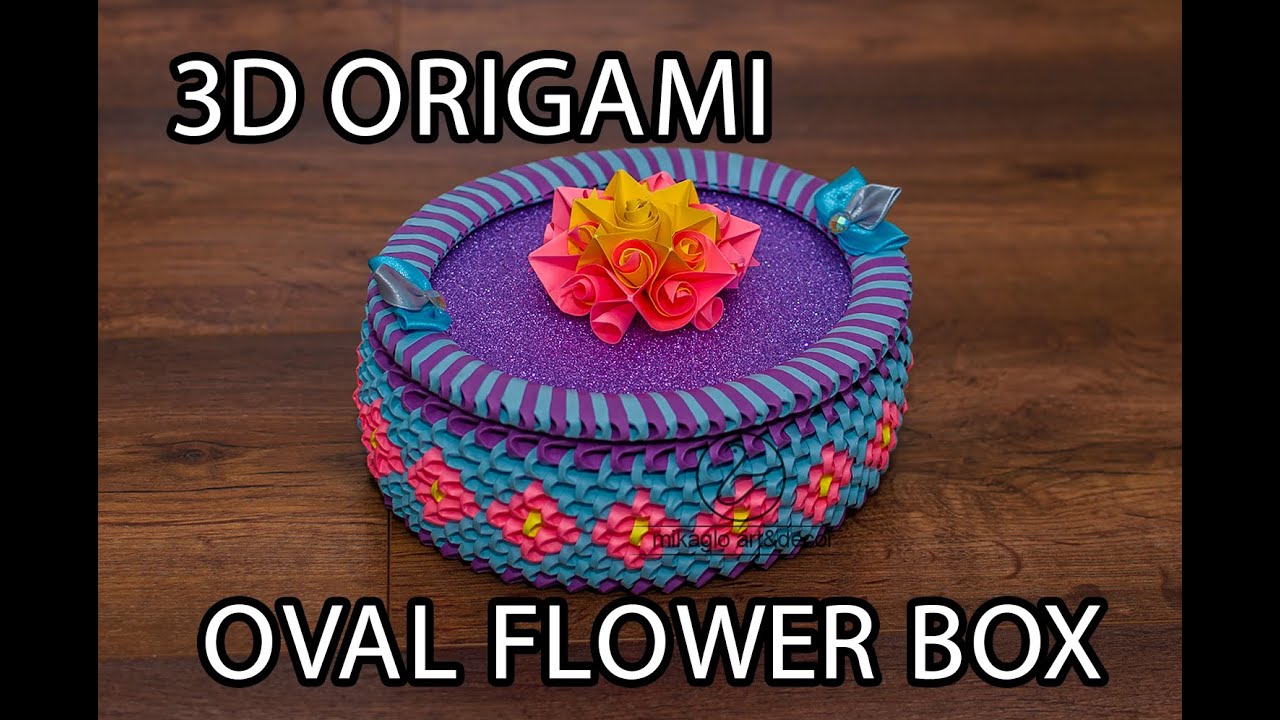 Easy 3d origami oval box tutorial / Szkatułka pudełko origami 3d box krok po kroku